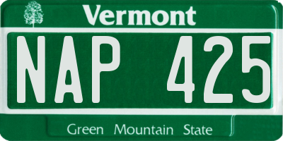 VT license plate NAP425