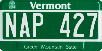 VT license plate NAP427