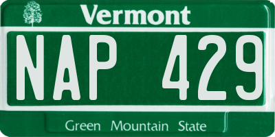 VT license plate NAP429