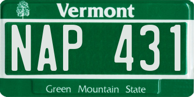 VT license plate NAP431