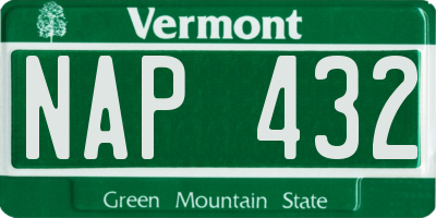 VT license plate NAP432