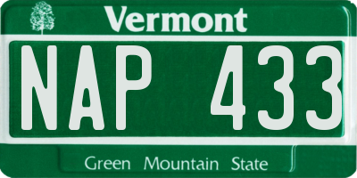 VT license plate NAP433
