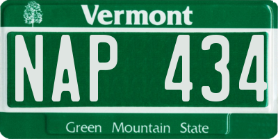 VT license plate NAP434