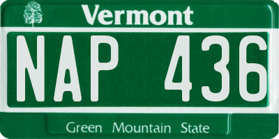 VT license plate NAP436