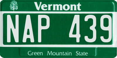 VT license plate NAP439