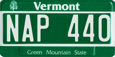 VT license plate NAP440