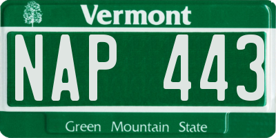 VT license plate NAP443