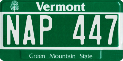 VT license plate NAP447