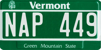 VT license plate NAP449