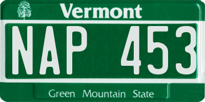 VT license plate NAP453