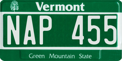 VT license plate NAP455