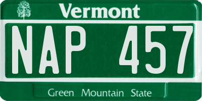 VT license plate NAP457
