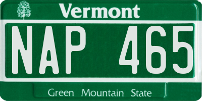 VT license plate NAP465