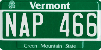 VT license plate NAP466