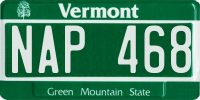 VT license plate NAP468