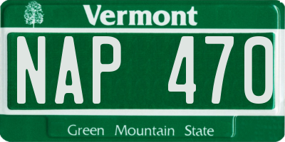 VT license plate NAP470
