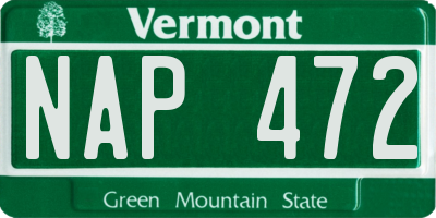 VT license plate NAP472
