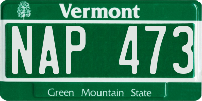 VT license plate NAP473