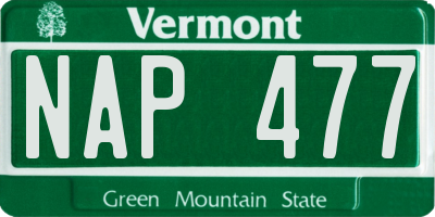 VT license plate NAP477