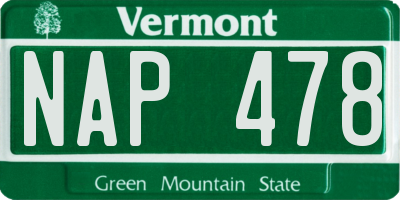 VT license plate NAP478