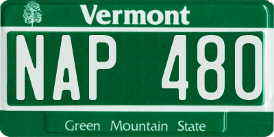 VT license plate NAP480