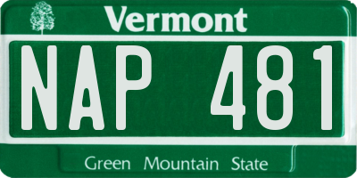 VT license plate NAP481