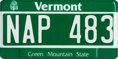 VT license plate NAP483