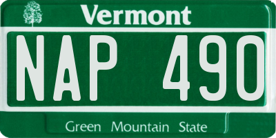 VT license plate NAP490