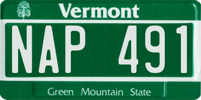 VT license plate NAP491