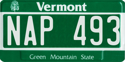VT license plate NAP493