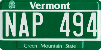 VT license plate NAP494