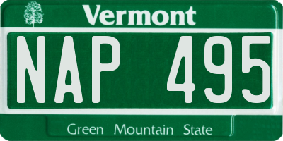 VT license plate NAP495