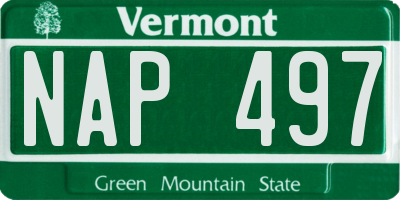 VT license plate NAP497