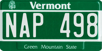 VT license plate NAP498