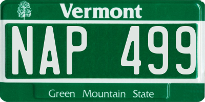 VT license plate NAP499