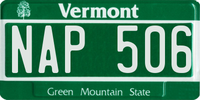 VT license plate NAP506
