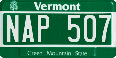 VT license plate NAP507