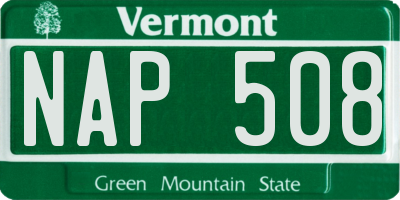 VT license plate NAP508