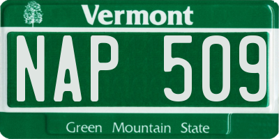 VT license plate NAP509