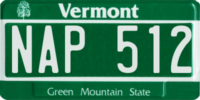VT license plate NAP512