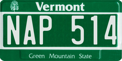VT license plate NAP514