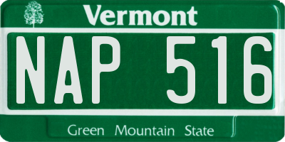 VT license plate NAP516