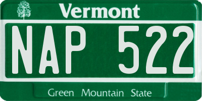 VT license plate NAP522