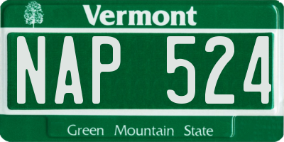 VT license plate NAP524