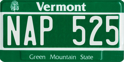 VT license plate NAP525