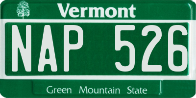 VT license plate NAP526
