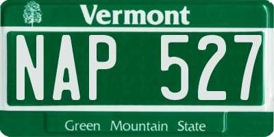 VT license plate NAP527