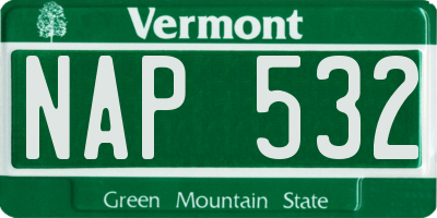 VT license plate NAP532