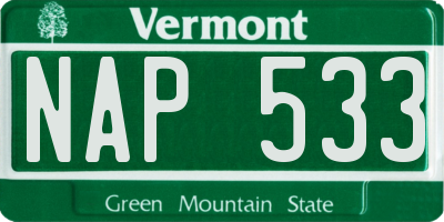 VT license plate NAP533