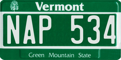 VT license plate NAP534